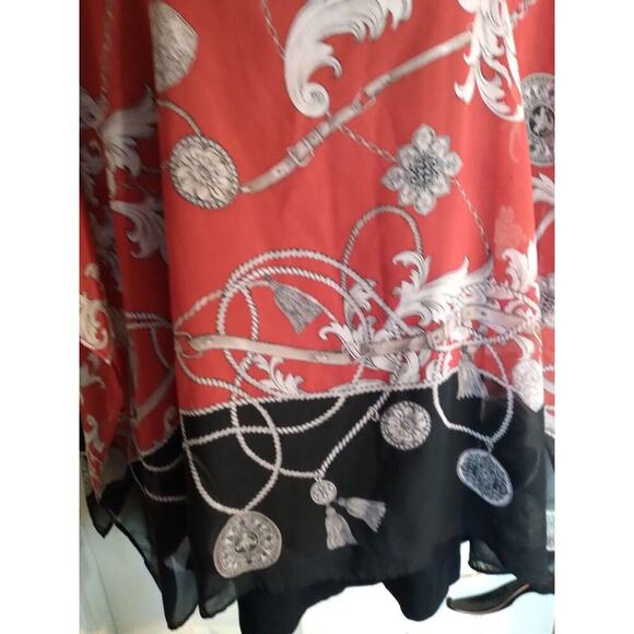 Alyx Top Red Kimono Over Black Tank Sz 1X Artsy Boho - Picture 3 of 10